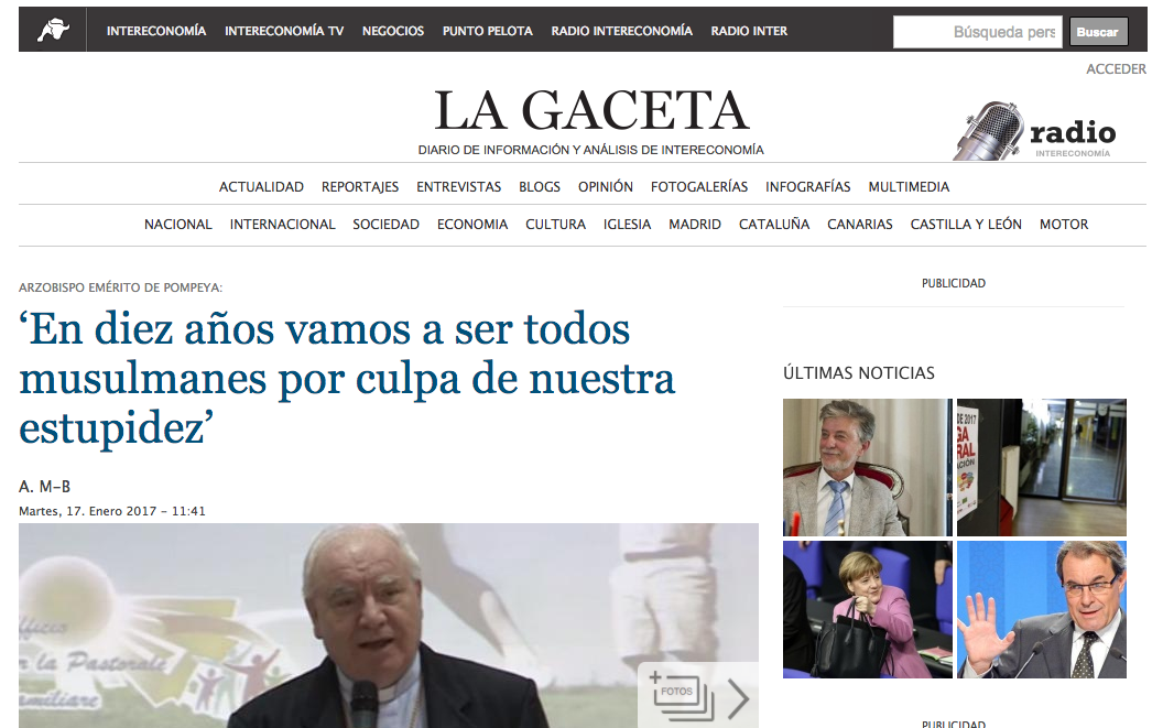 La Gaceta: En diez años vamos a ser todos musulmanes por culpa de nuestra estupidez