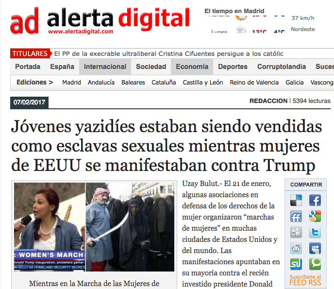 Alerta Digital: Jóvenes yazidíes estaban siendo vendidas como esclavas sexuales mientras mujeres de EEUU se manifestaban contra Trump